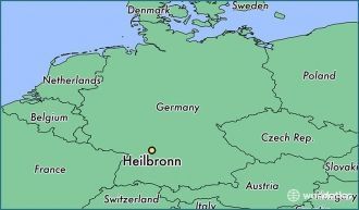 Хайльбронн на карте Германии.