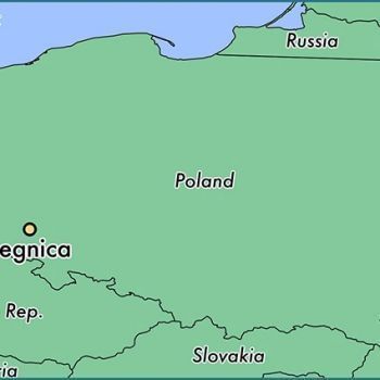 Легница на карте Польши.