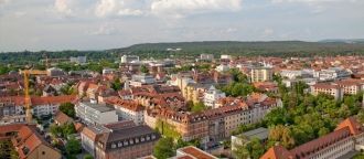 Город Эрланген с высоты.