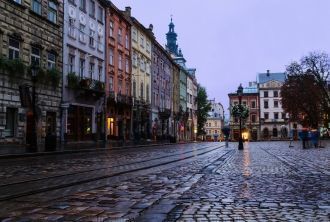 Улица в центре Львова.