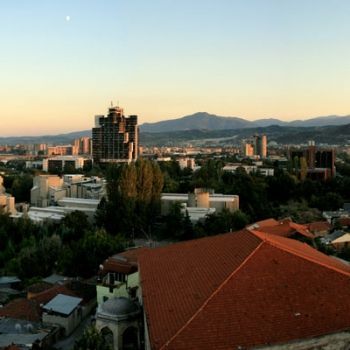 Панорама города Скопье с часовой башни