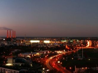 Ночной вид Вольфсбурга.