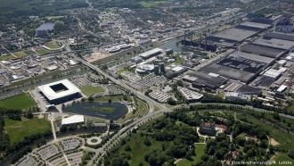 Город Вольфсбург с высоты.