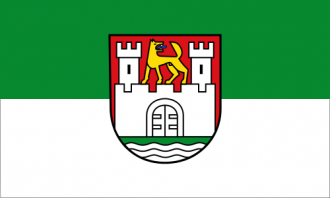 Флаг города Вольфсбург, Германия.