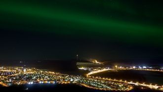 Ночная панорама города  Кируна.