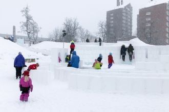 Дети в городе Кируна.