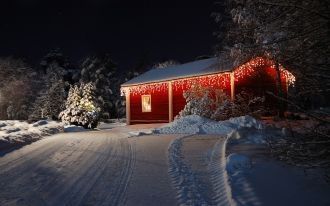 Сказочные пейзажи города Кируна. Ночь.