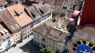 Вид с высоты на улицы Винтертура.