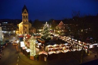 Ночной город Бергиш-Гладбах.