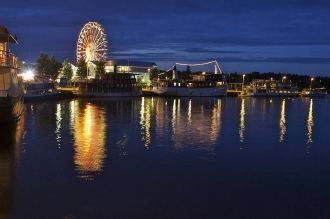 Порт Куопио ночью. Финляндия.