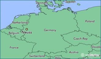 Нойс на карте Германии.