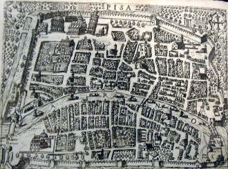 Старинная карта города Пиза