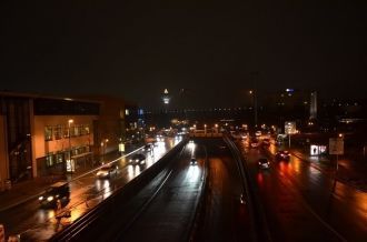 Ночные улицы Леверкузен, Германия.