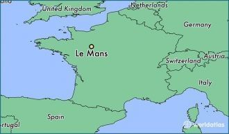 Ле-Ман на карте Франции.