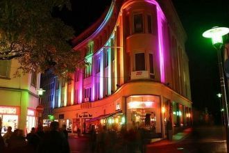 Ночная жизнь в городе Реклингхаузен.