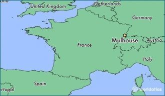 Мюлуз на карте Франции.