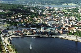 Город Эрншёльдсвик с высоты.