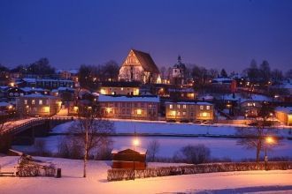 Зимняя ночь в Порвоо