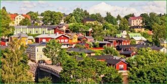 Вид с высоты на Порвоо