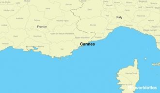 Канны на карте Франции