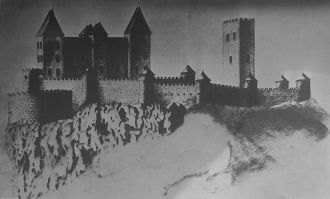 Историческое изображение замка Целе.