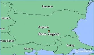 Город Стара-Загора на карте Болгари