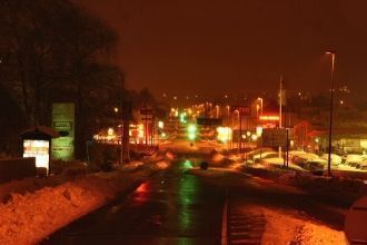 Ночной город Силькеборг.