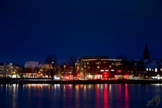 Ночной город Силькеборг.