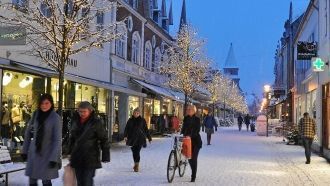 На улице города Силькеборг.