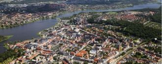 Город Силькеборг с высоты птичьего полет