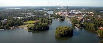 Город Валкеакоски с высоты.