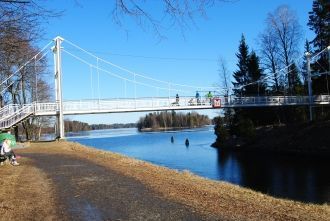 Финляндия. Валкеакоски. Улицы. Мосты.