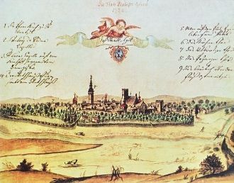 Вид на Остраву, XVIII век.