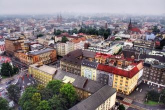 Город Острава с высоты.