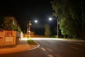 Ночь на улицах Подебрады.