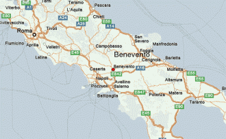 Беневенто на карте Италии.