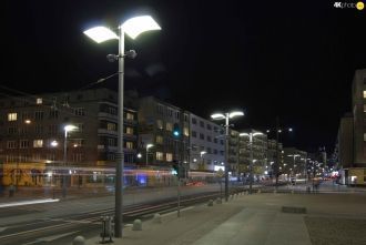 Ночные улицы города Гдыня, Польша.