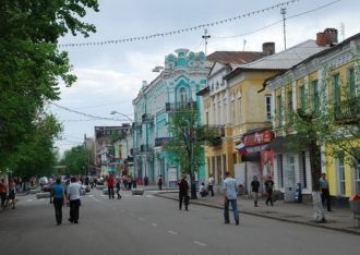 На улицах города Мичуринск, Россия.