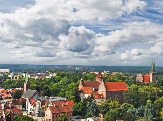 Вид на город Ольштын.
