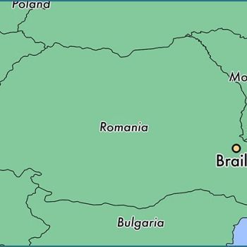 Город Брэила на карте Румынии.