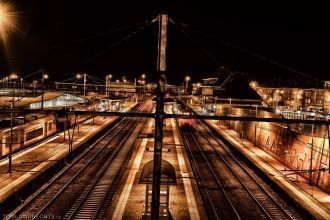 Вокзал Арсхота ночью.