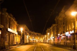 Ночные улицы Иркутска.