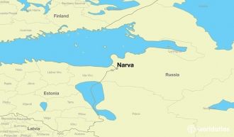 Город Нарва на карте Эстонии