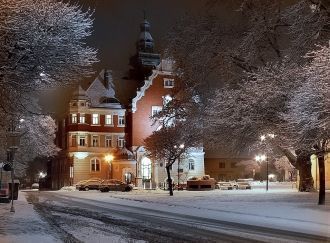 Город Годонин ночью.