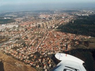 Вид на Кладно с высоты птичьего полета.