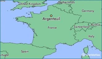 Аржантёй на карте Франции.