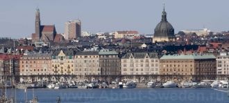 Панорама города Евле.