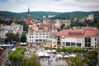 Город Сопот с высоты птичьего полета.