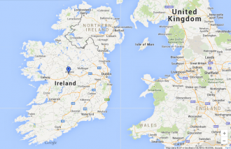 Атлон на карте Ирландии.