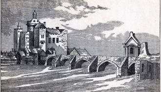 Историческое изображение замка Атлона.